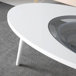 Elegant handcrafted coffee table with teardrop wood design