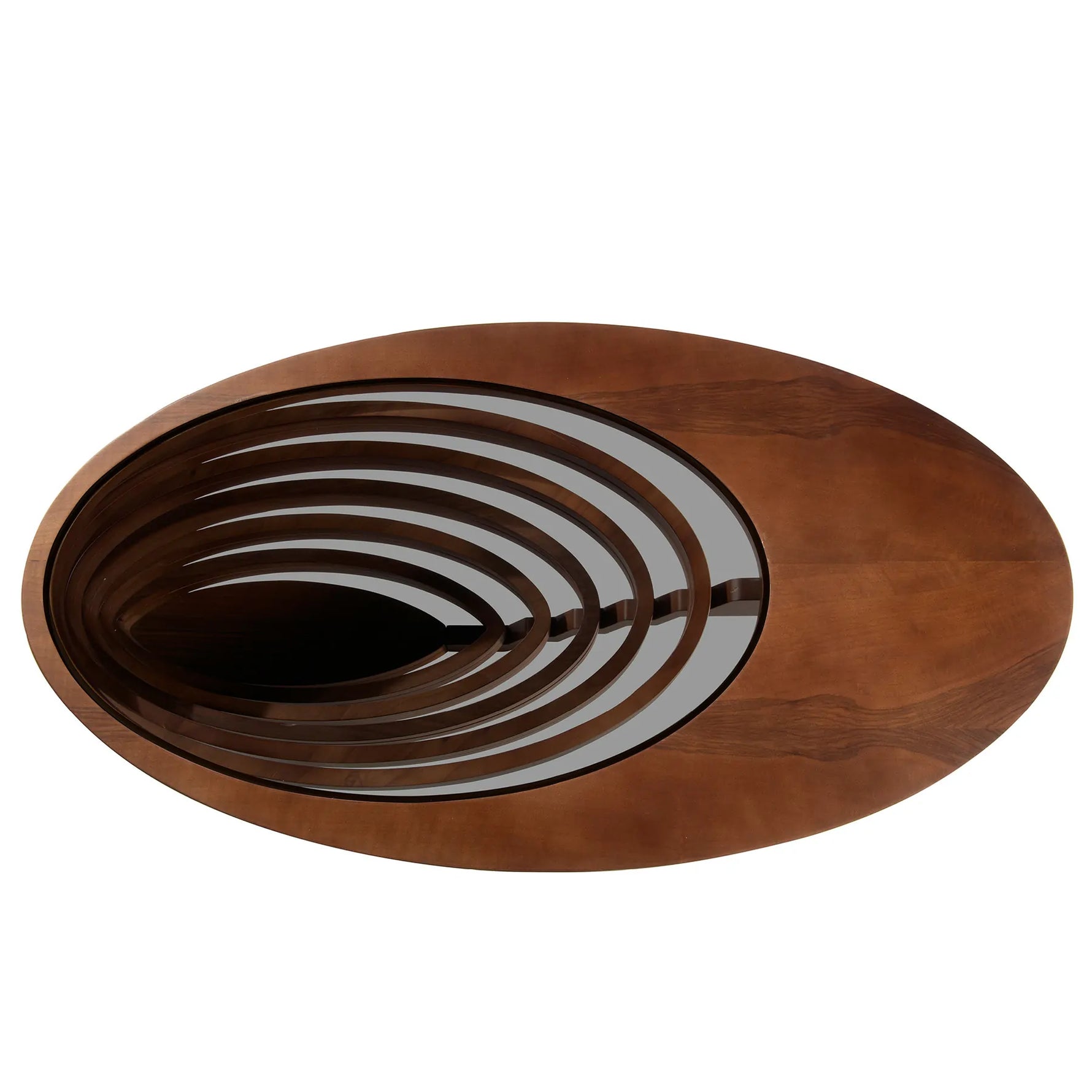 Organic form accent table featuring glass top insert