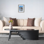 Contemporary living room table with organic flowing curves