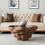 Decorative organic design table with layered glass top