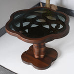 Geometric flower table with handcrafted petal structure